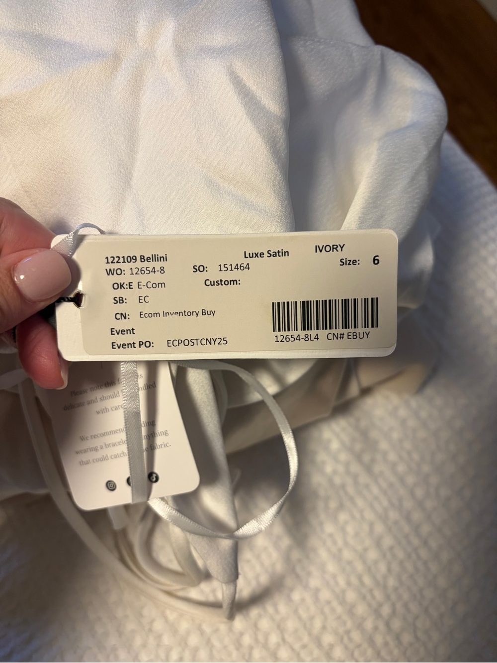 Jenny Yoo Ivory Satin V-Neck Slip Midi Dress - Picture 4 of 5